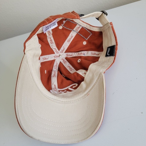 Titleist FootJoy FJ Golf Strapback Hat Cap Logo Orange Tan Adjustable Men‎ Texas - Picture 7 of 11